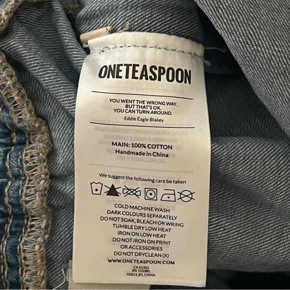 OneTeaspoon Split Seam Harem Jeans, light wash,  Size XS - Picture 8 of 11